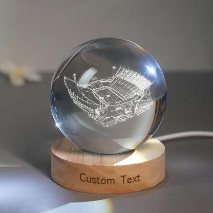 Memorial Stadium (Clemson) 3D Spherical Crystal Lamp