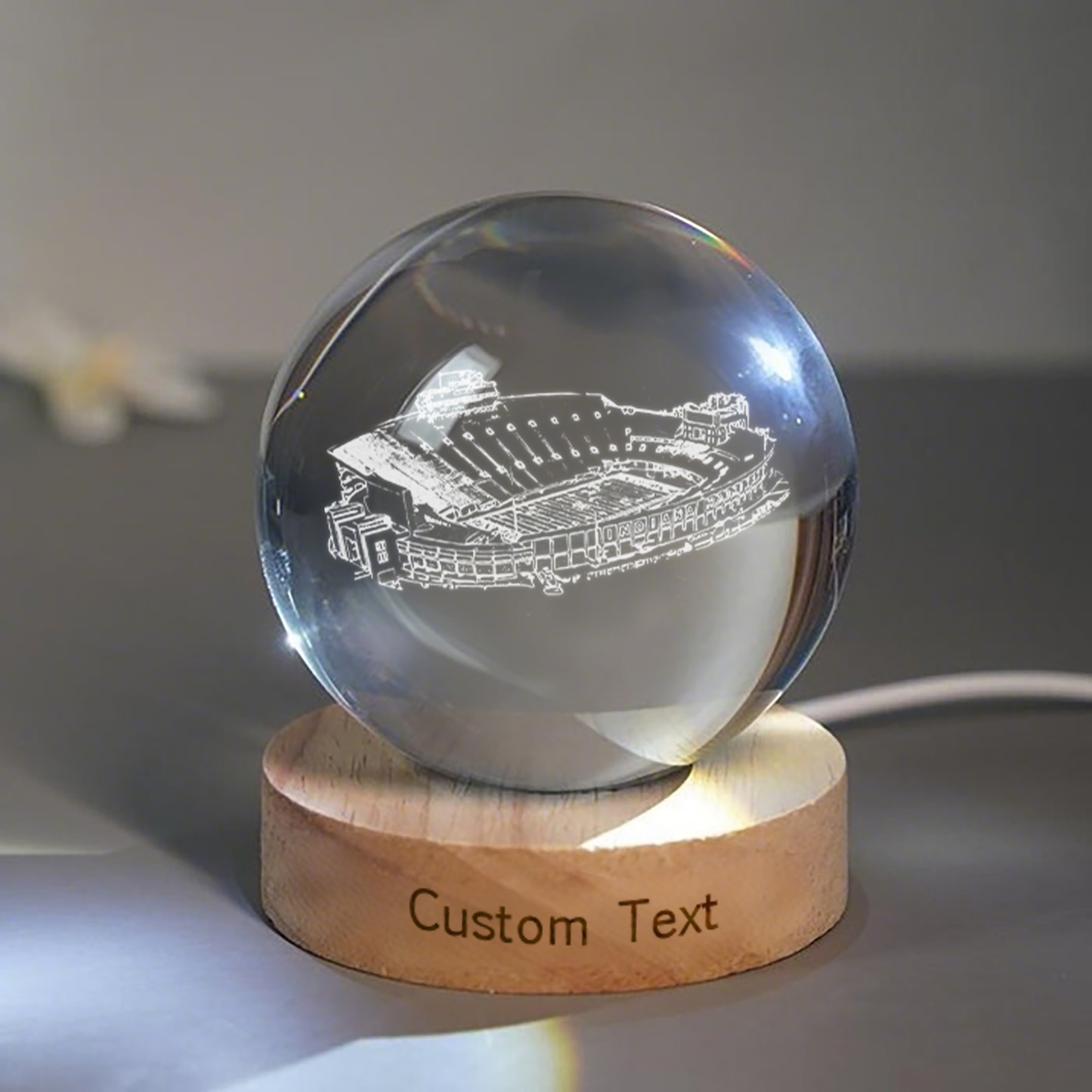 Memorial Stadium (Indiana) 3D Spherical Crystal Lamp