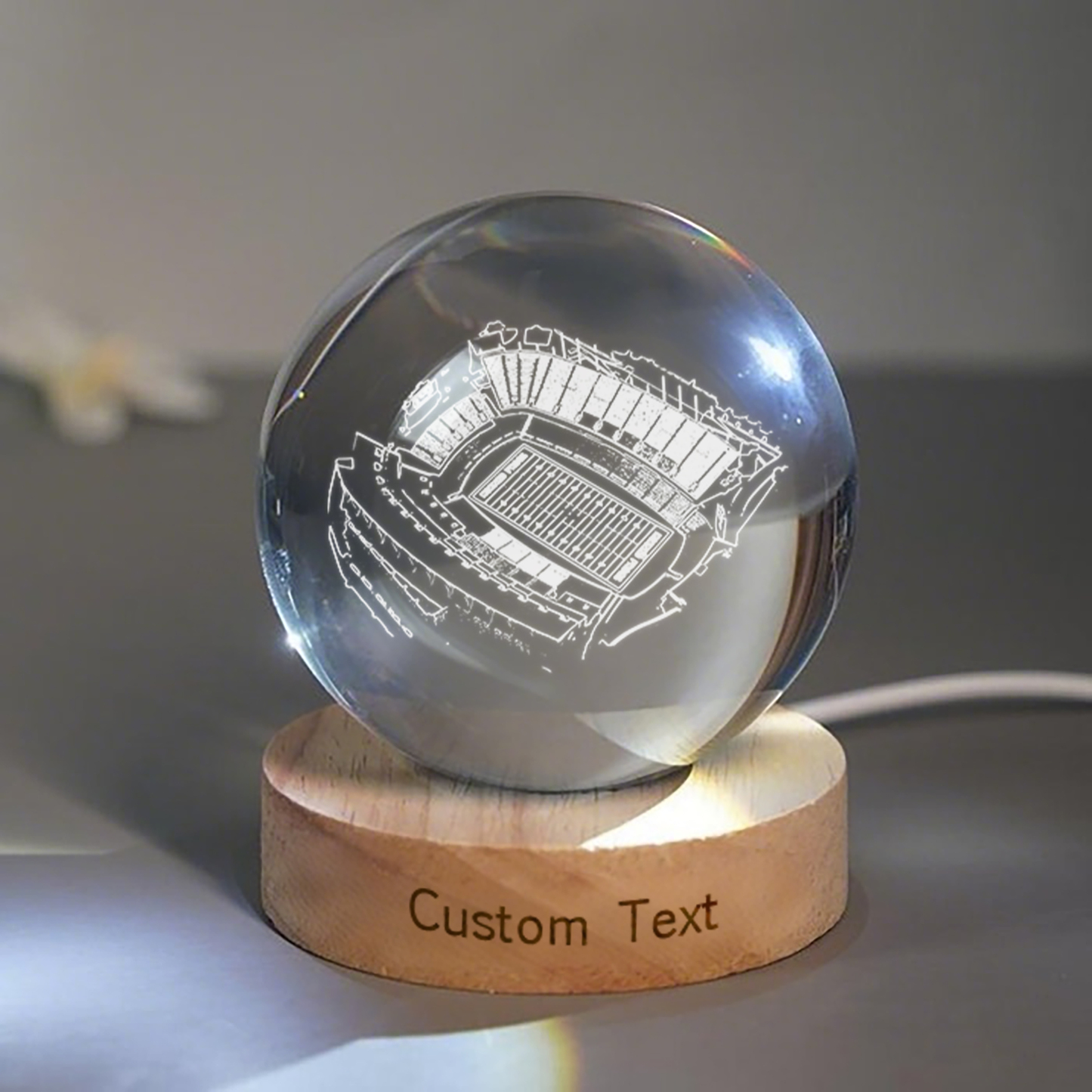 Amon G. Carter Stadium 3D Spherical Crystal Lamp
