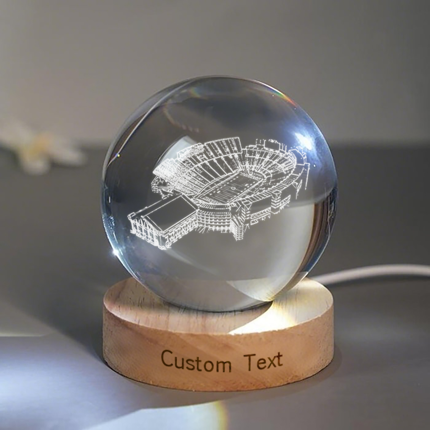 Camp Randall Stadium 3D Spherical Crystal Lamp
