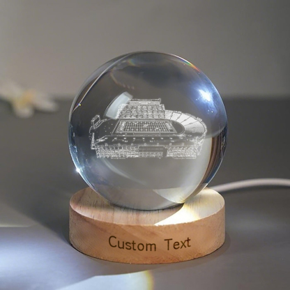 David Booth Kansas Memorial Stadium 3D Spherical Crystal Lamp