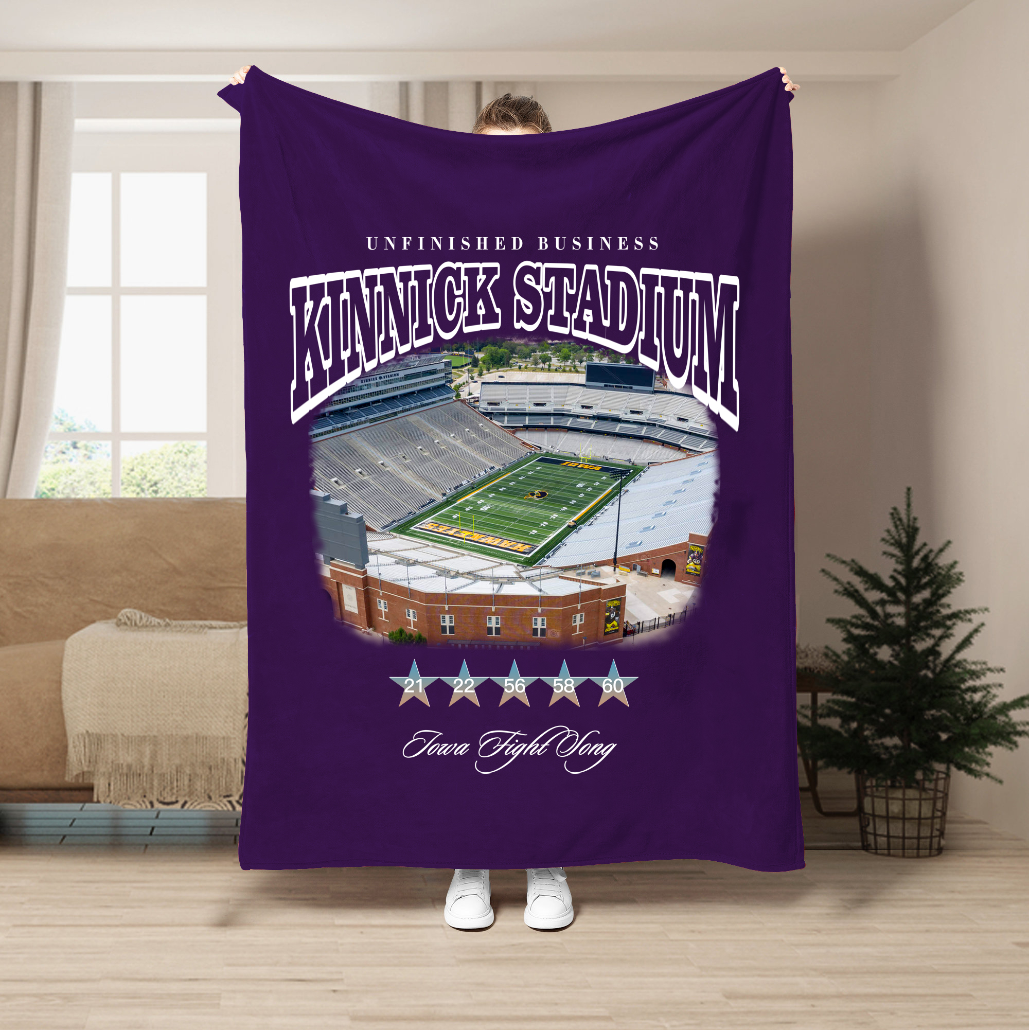 Unfinished Business Blanket-Kinnick Stadium