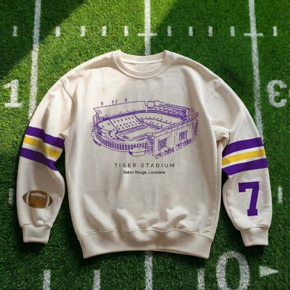 Custom Stadium Sweatshirt-LSU Tigers football-College Football Sweatshirt