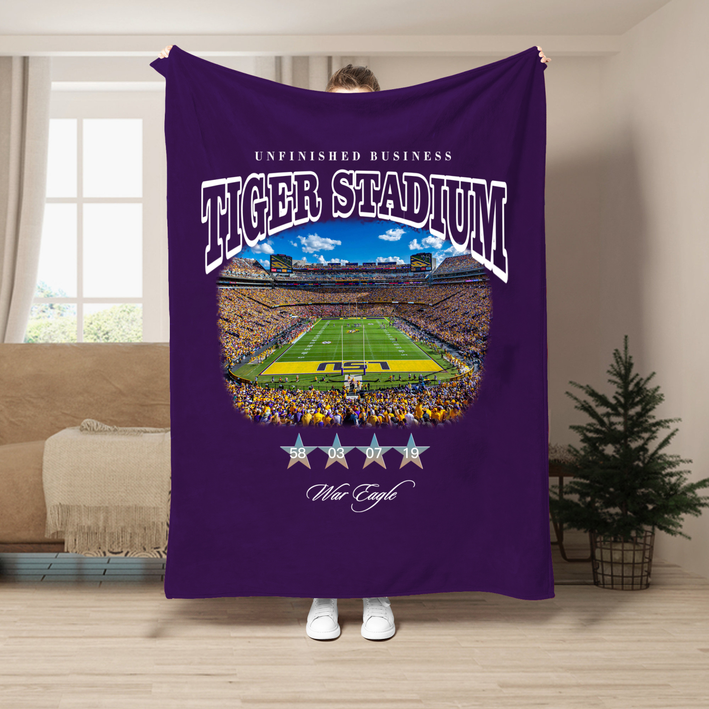 Unfinished Business Blanket-Tiger Stadium (LSU)