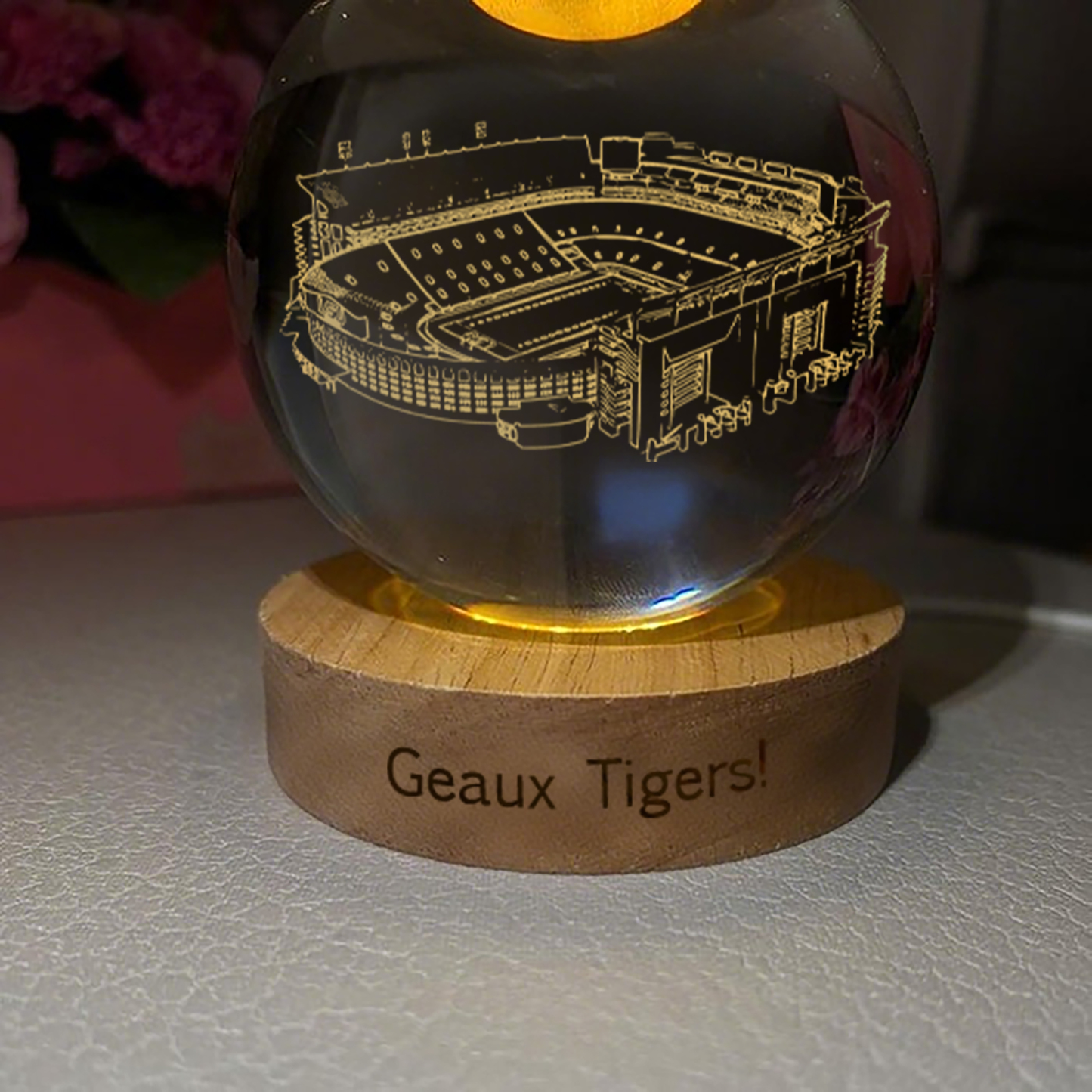 Tiger Stadium 3D Spherical Crystal Lamp