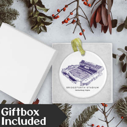 Bridgeforth Stadium College Football Ceramic Christmas Ornament