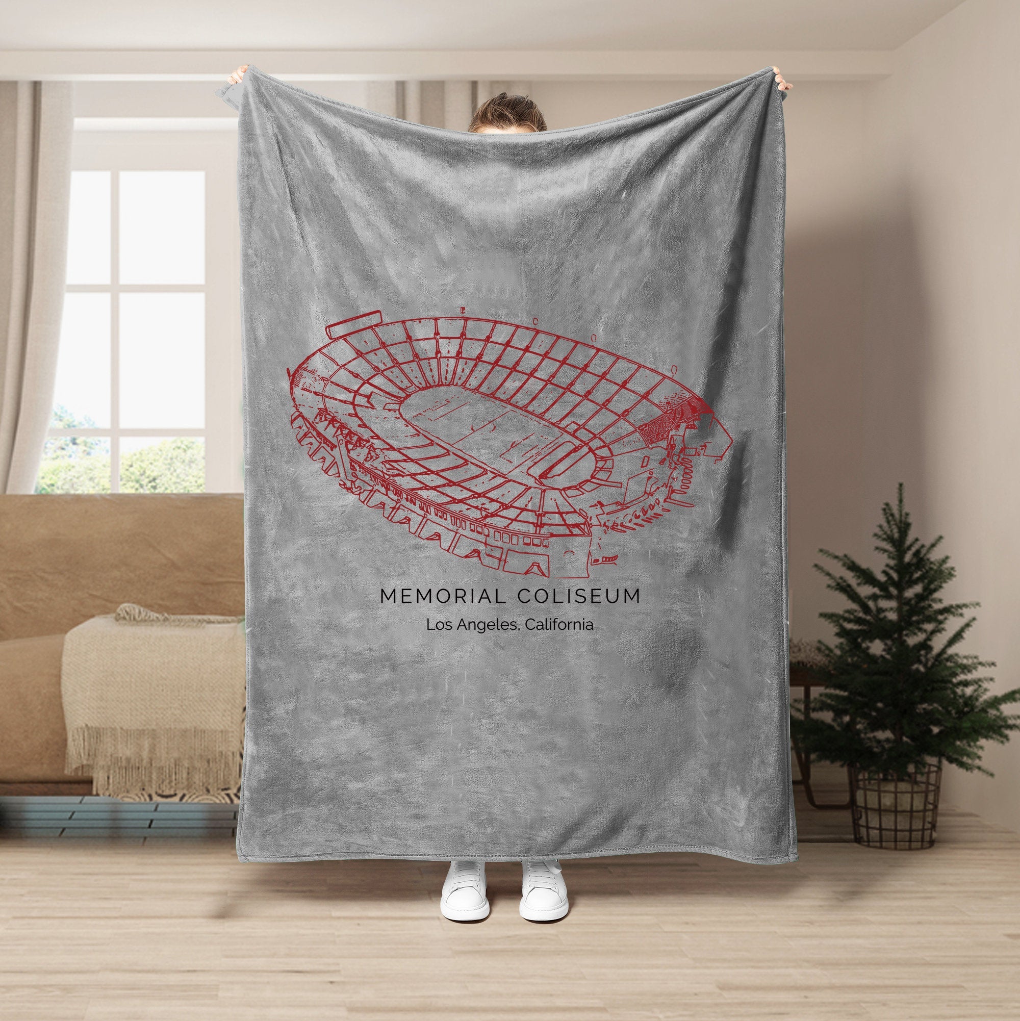 Los Angeles Memorial Coliseum Stadium - College Football Blanket