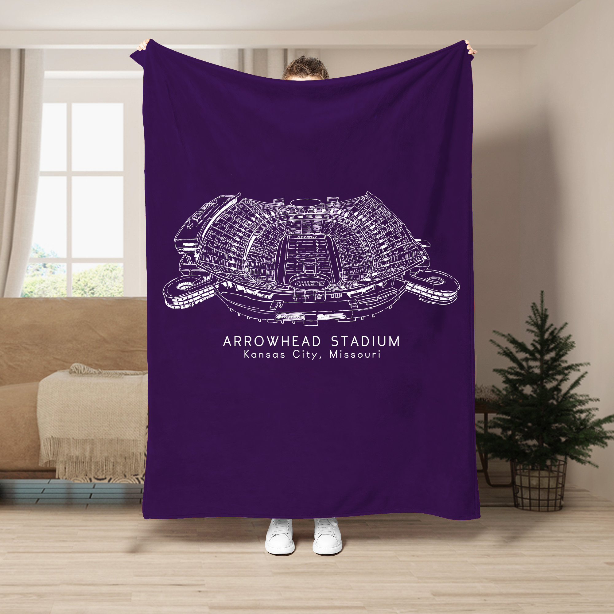 Arrowhead Stadium - Kansas City Chiefs football, Football Blanket