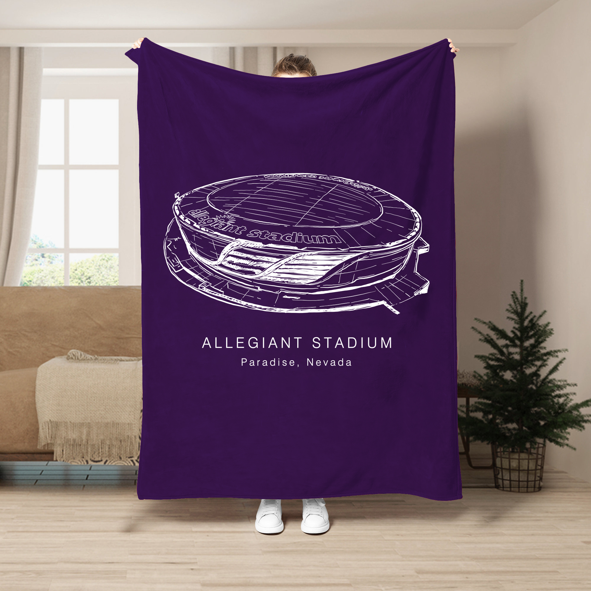 Allegiant Stadium - UNLV Rebels football, Football Blanket