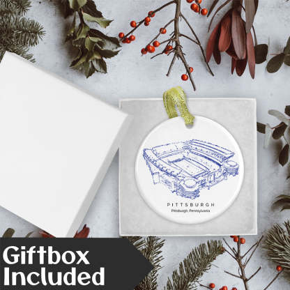 Acrisure Stadium College Football Ceramic Christmas Ornament