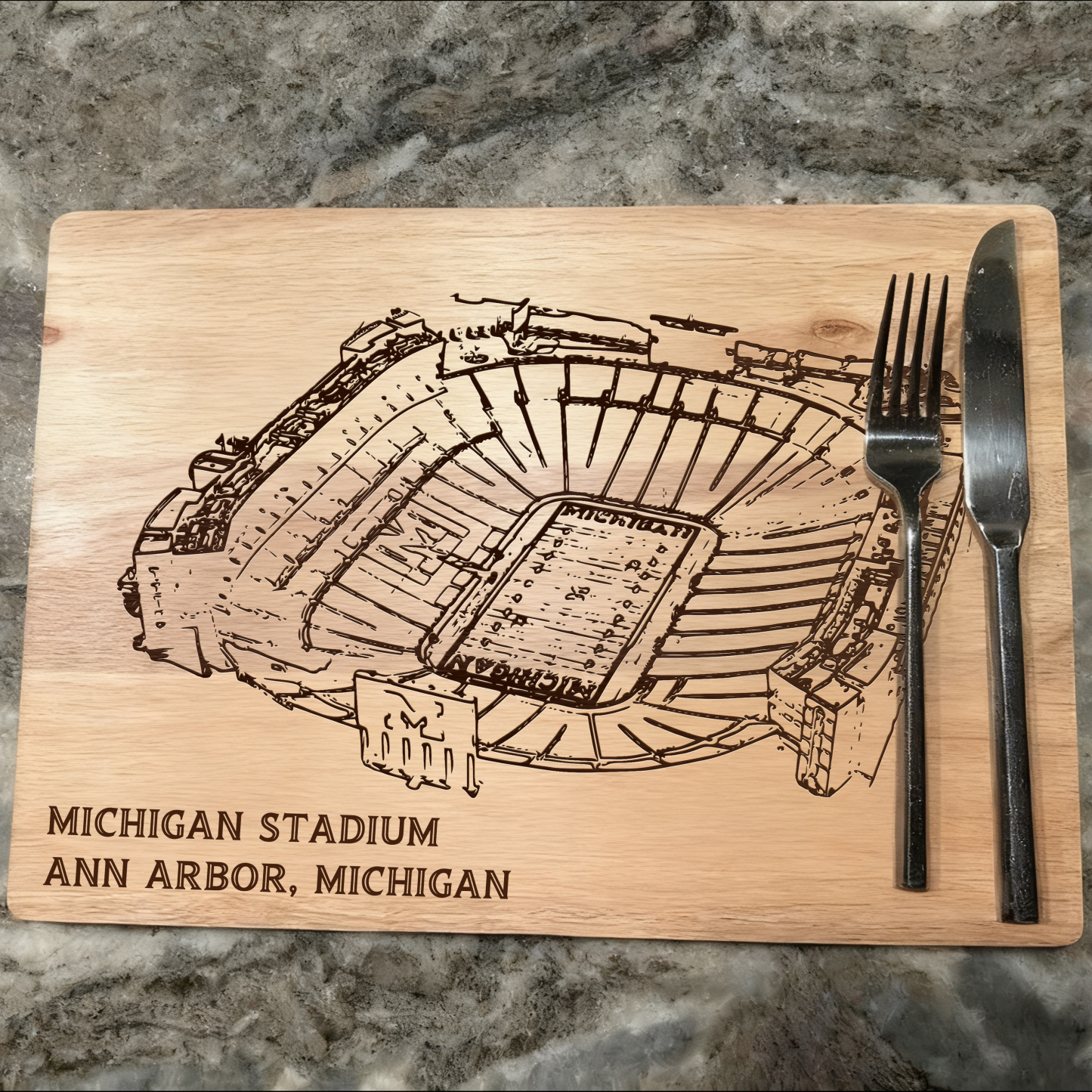 Michigan Stadium Cutting Board