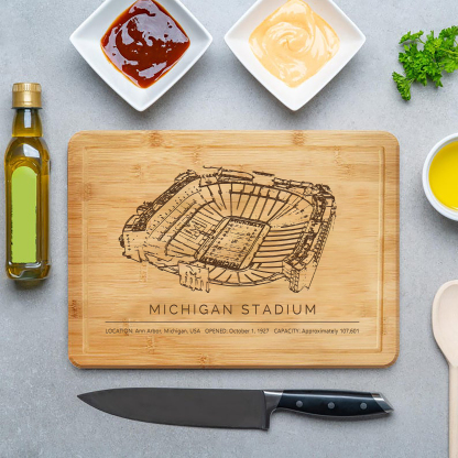 Michigan Stadium Laser Engraved Chopping Board.
