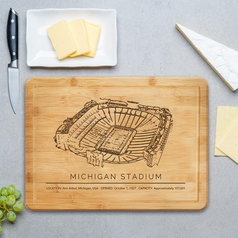 Michigan Stadium Laser Engraved Chopping Board.