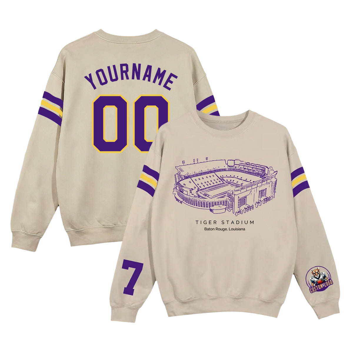 Custom Stadium Sweatshirt-LSU Tigers football-College Football Sweatshirt