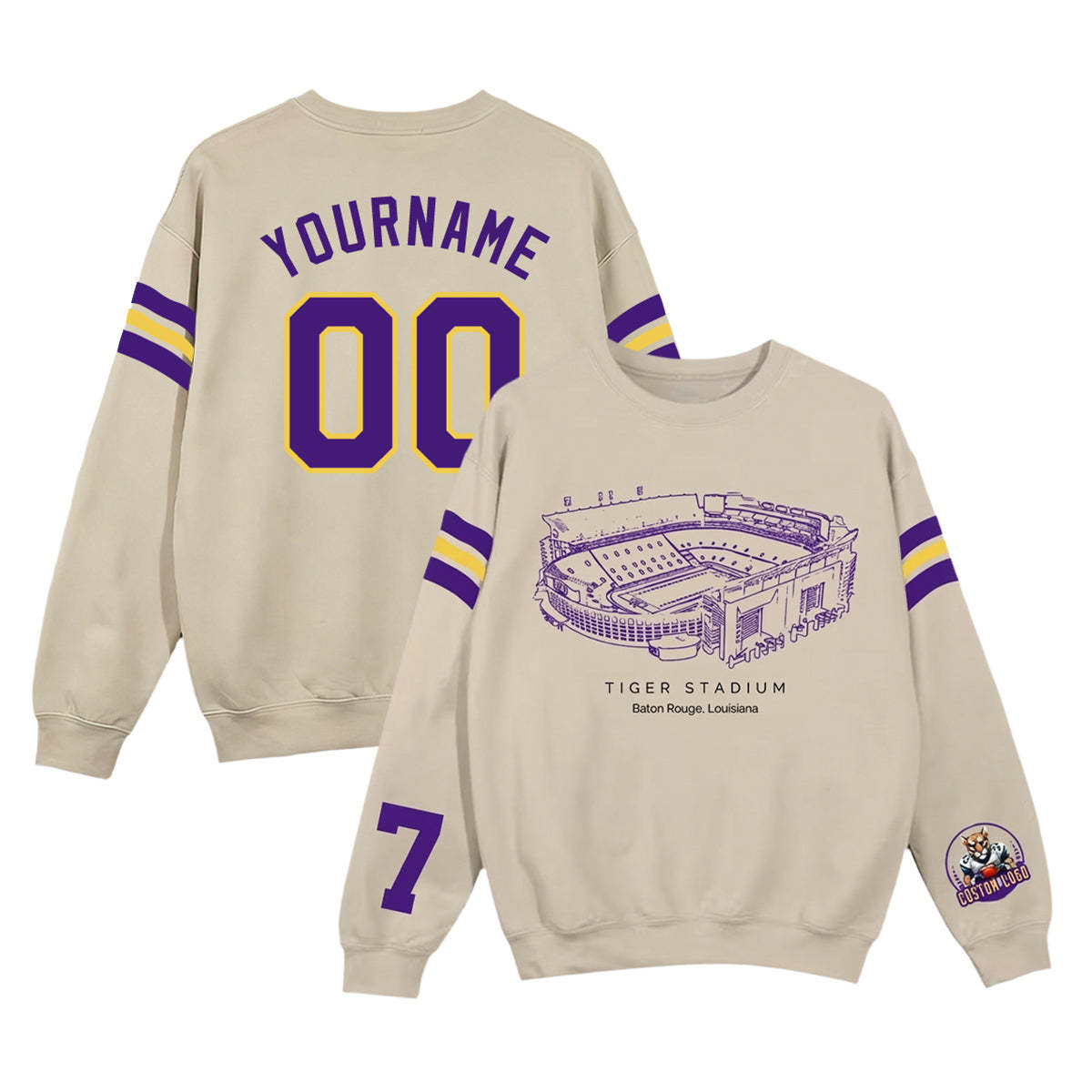 Custom Stadium Sweatshirt-LSU Tigers football-College Football Sweatshirt