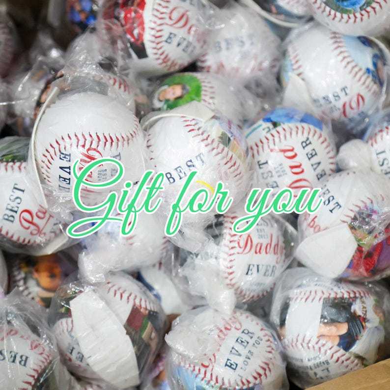 Custom Engraved Baseball With Photo And Text, Fathers Day Baseball Gift