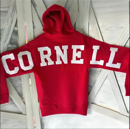 Custom Oversized Lettering Varsity Collegiate Hooded Sweatshirt