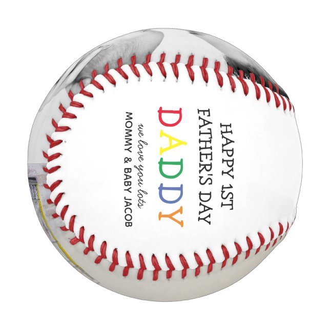 Cute First Father's Day Daddy | Photo Collage Baseball