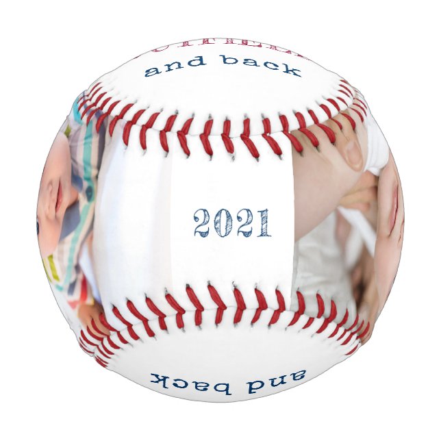 Love you to the Outfield and Back White Photo Baseball