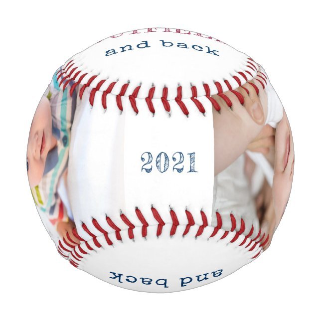 Love you to the Outfield and Back White Photo Baseball