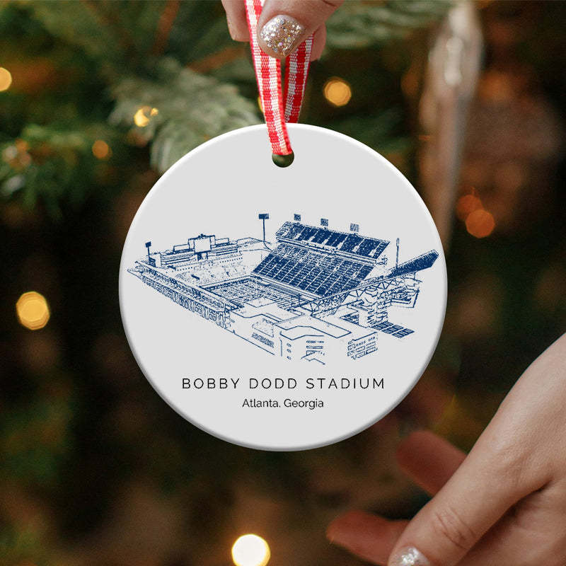 Bobby Dodd Stadium College Football Ceramic Christmas Ornament
