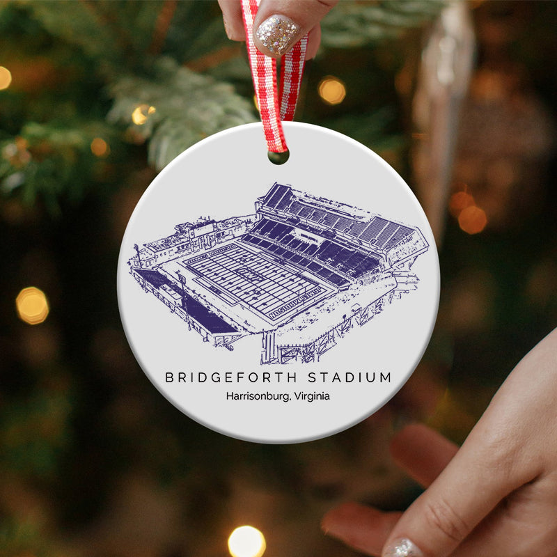 Bridgeforth Stadium College Football Ceramic Christmas Ornament