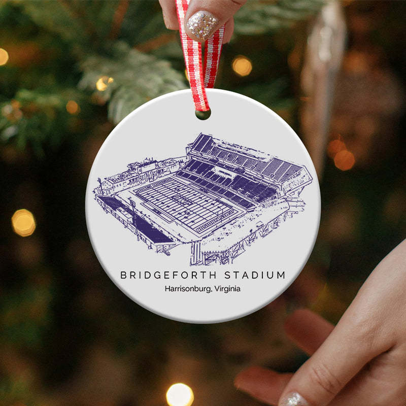 Bridgeforth Stadium College Football Ceramic Christmas Ornament