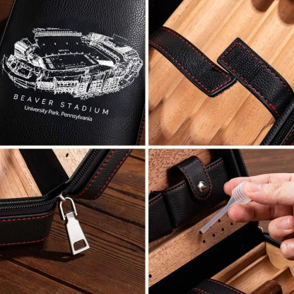 Personalized Beaver Stadium Portable Cigar Humidor Case, The Perfect Christmas Gift For Men's Cigar Lovers.