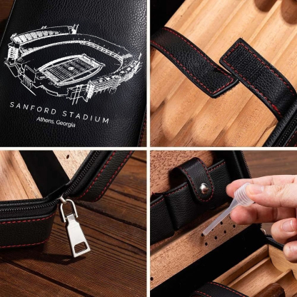 Personalized Sanford Stadium Portable Cigar Humidor Case, The Perfect Christmas Gift For Men's Cigar Lovers.
