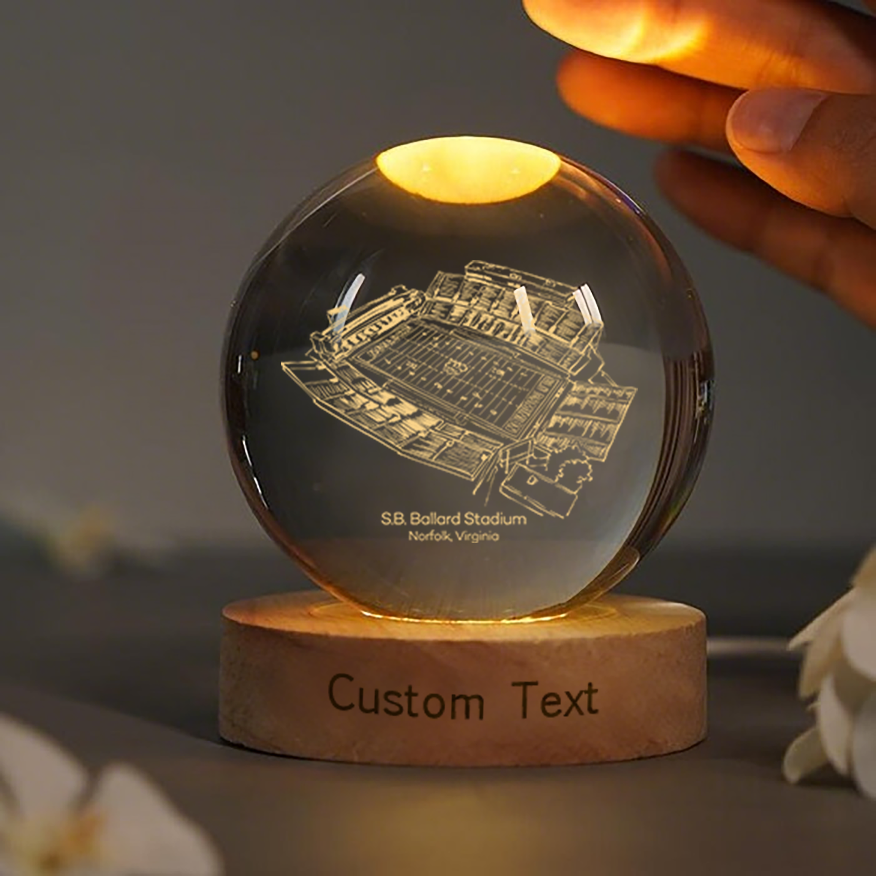 S.B. Ballard Stadium 3D Spherical Crystal Lamp