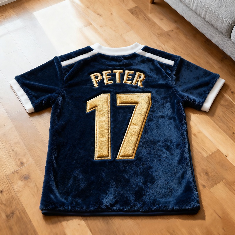 Personalized Soccer Jersey Rug With Custom Name And Number For Fans And Players