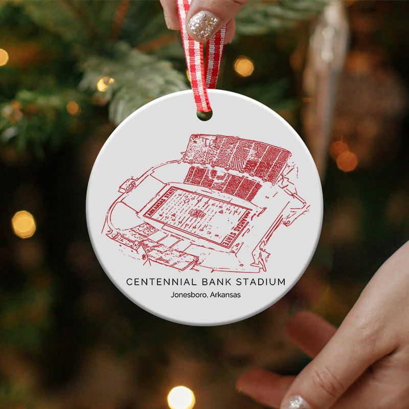 Centennial Bank Stadium College Football Ceramic Christmas Ornament