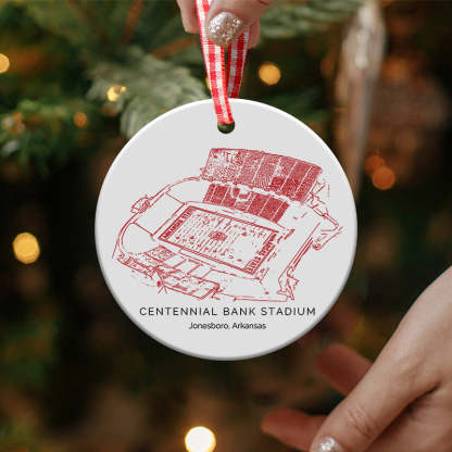 Centennial Bank Stadium College Football Ceramic Christmas Ornament