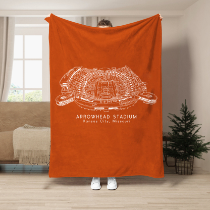 Arrowhead Stadium - Kansas City Chiefs football, Football Blanket