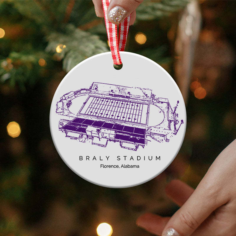Braly Stadium College Football Ceramic Christmas Ornament