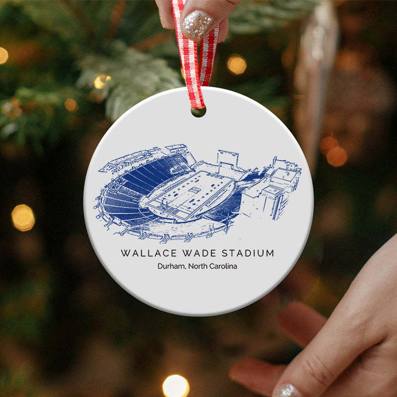 Wallace Wade Stadium College Football Ceramic Christmas Ornament