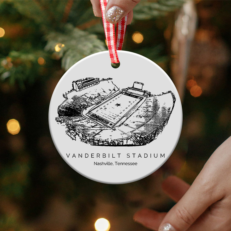 Vanderbilt Stadium College Football Ceramic Christmas Ornament