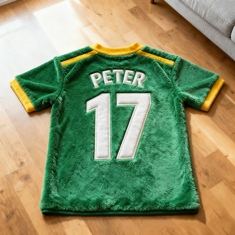 Personalized Soccer Jersey Rug With Custom Name And Number For Fans And Players