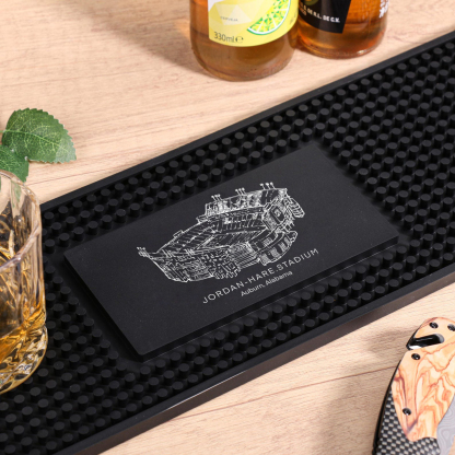 Customized Jordan-Hare Stadium Printed Simple Square Bar Mats, Bar Accessories, Coffee Bar Mats, Daddy Bar Table Runners