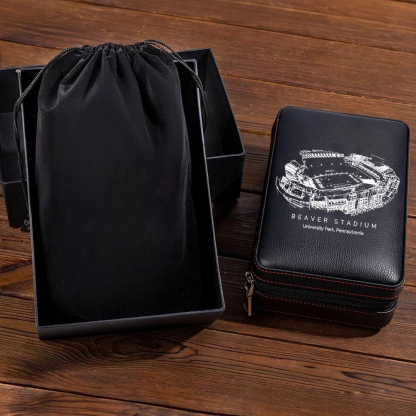 Personalized Beaver Stadium Portable Cigar Humidor Case, The Perfect Christmas Gift For Men's Cigar Lovers.