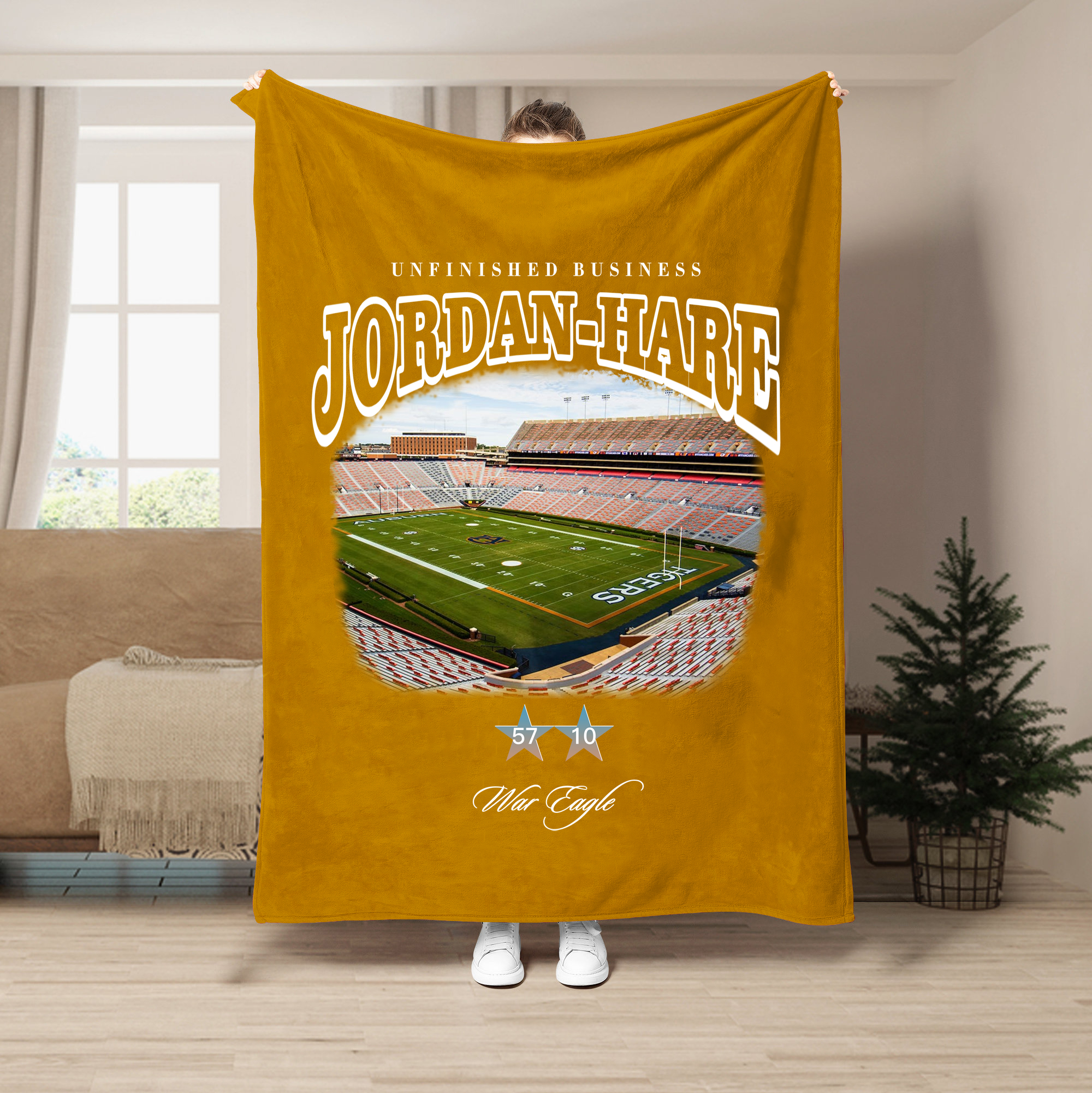 Unfinished Business Blanket-Jordan-Hare Stadium