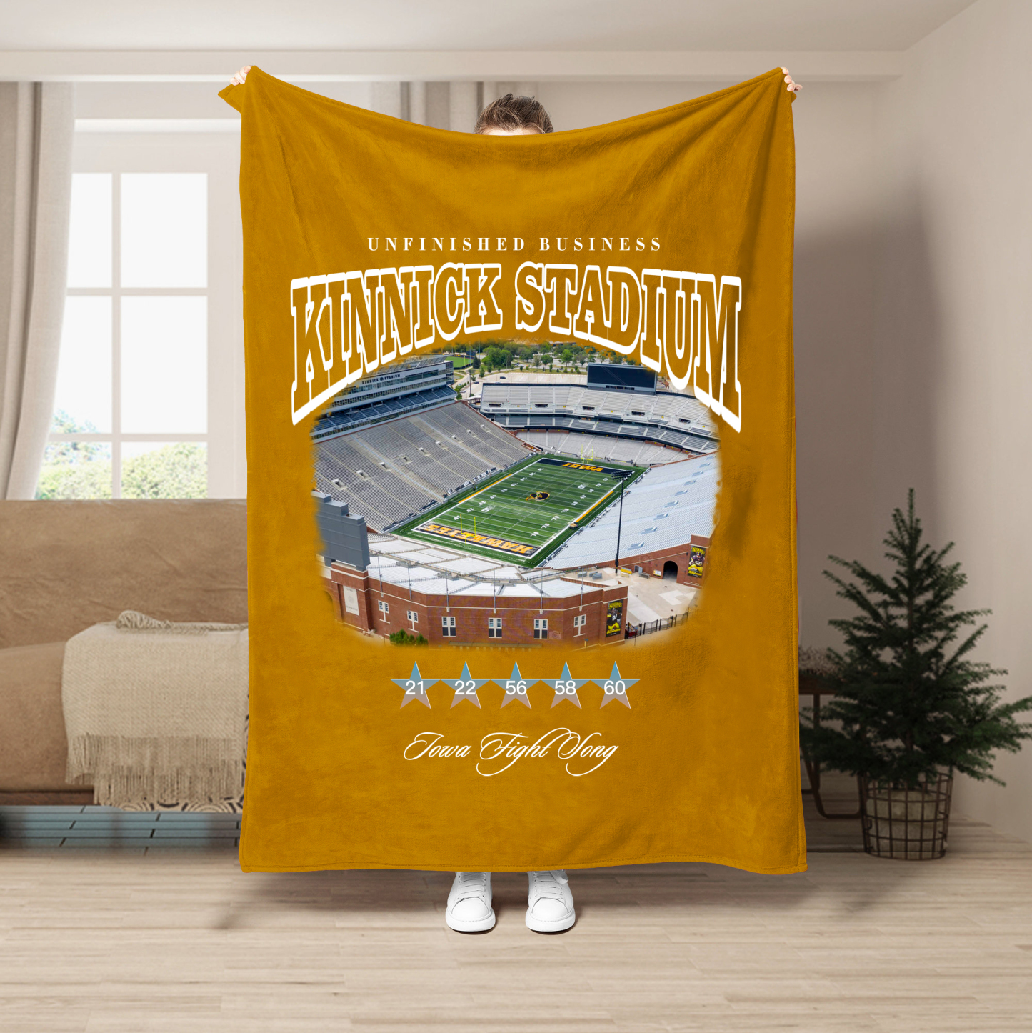 Unfinished Business Blanket-Kinnick Stadium