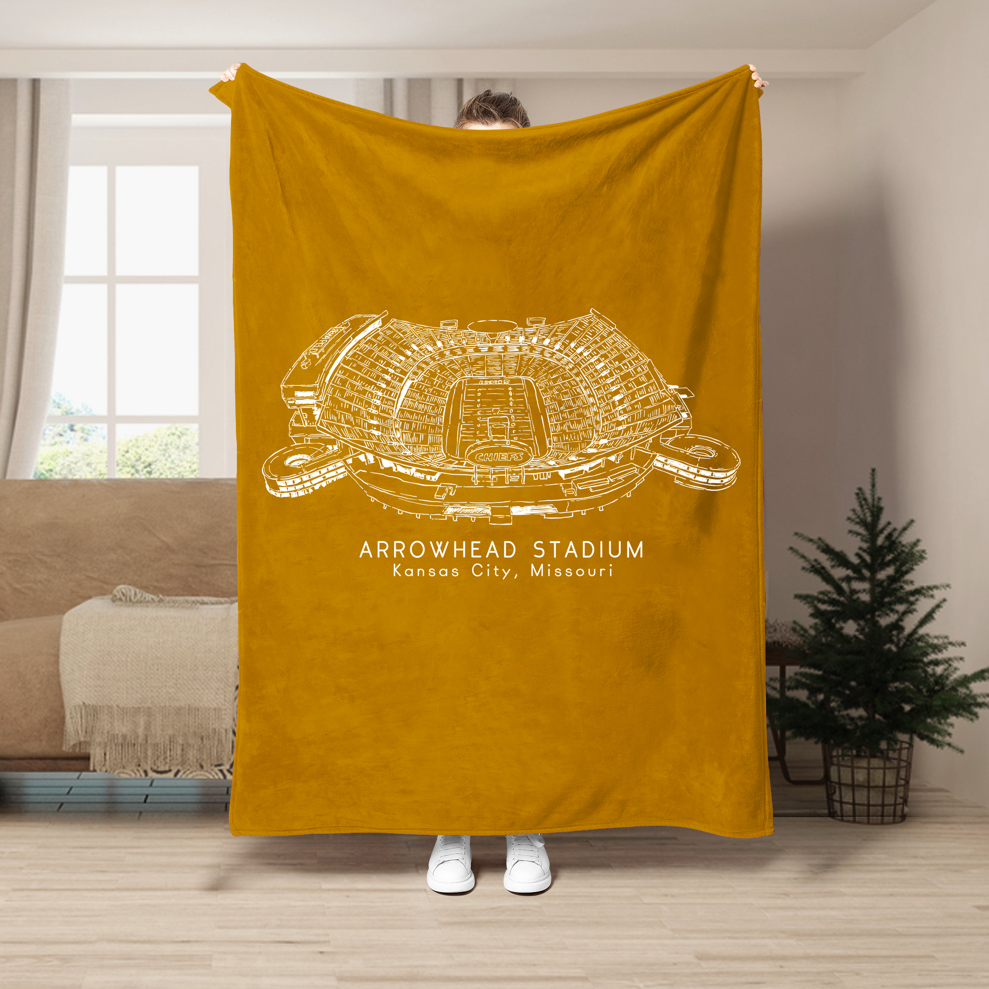 Arrowhead Stadium - Kansas City Chiefs football, Football Blanket