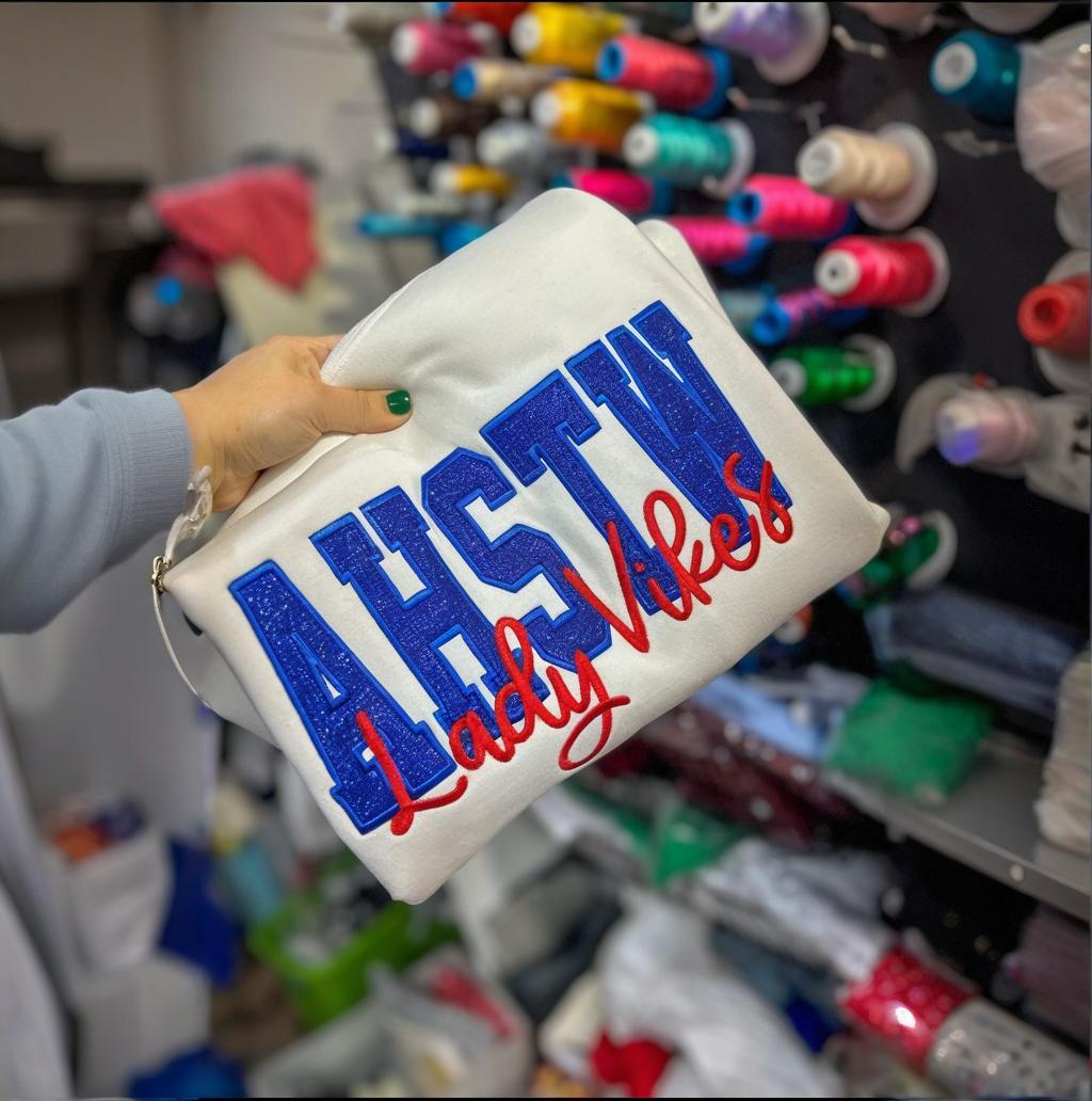 Custom Glitter School Mascot Sweatshirt