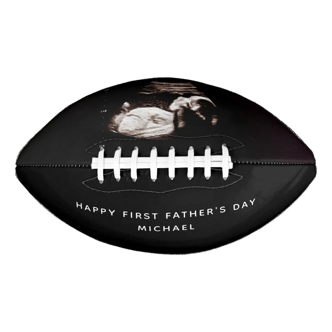 Baby Sonogram First Father's Day Custom Name Football