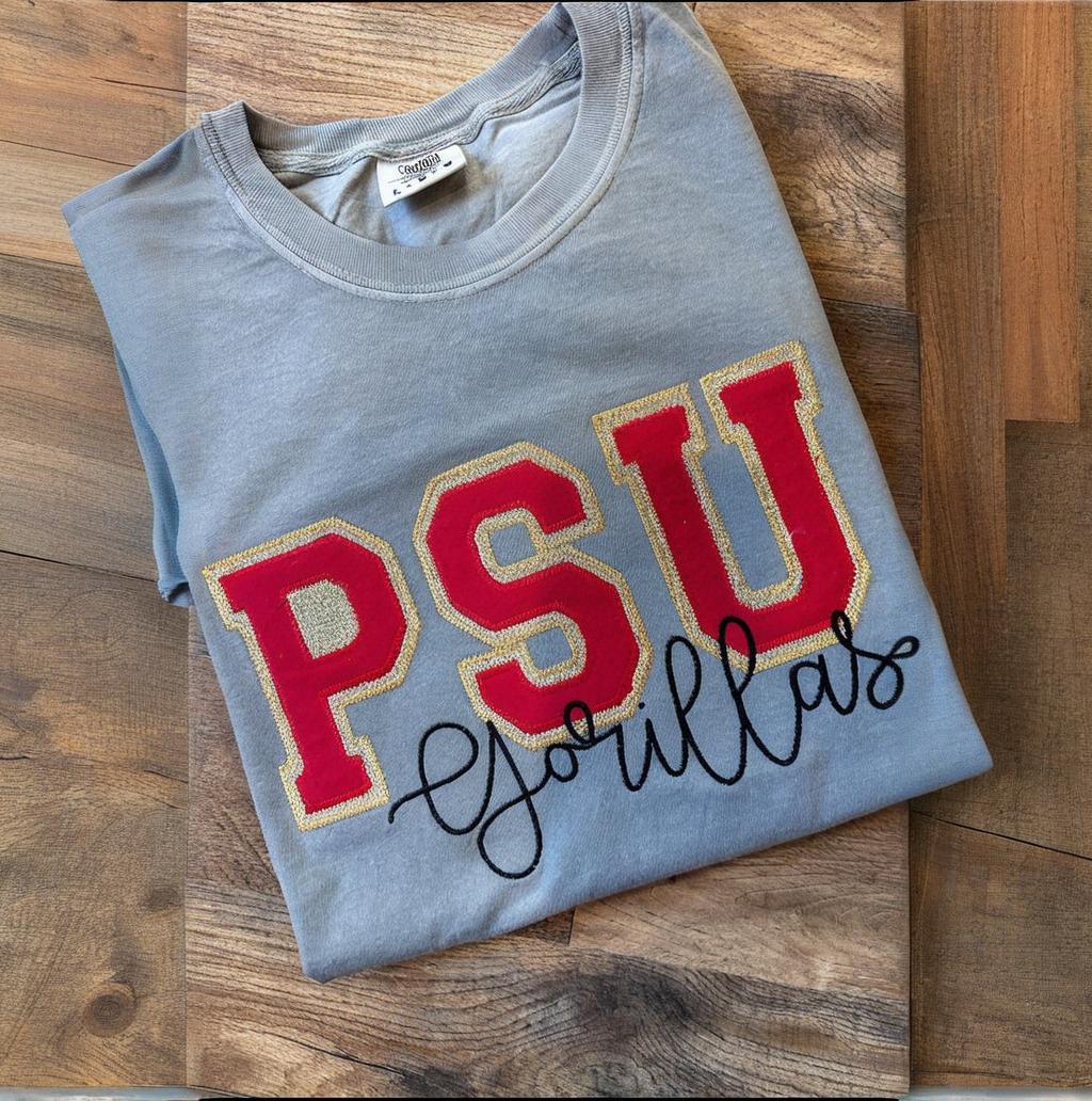 Customized Glitter Campus Team Lettering Embroidered Sweatshirt