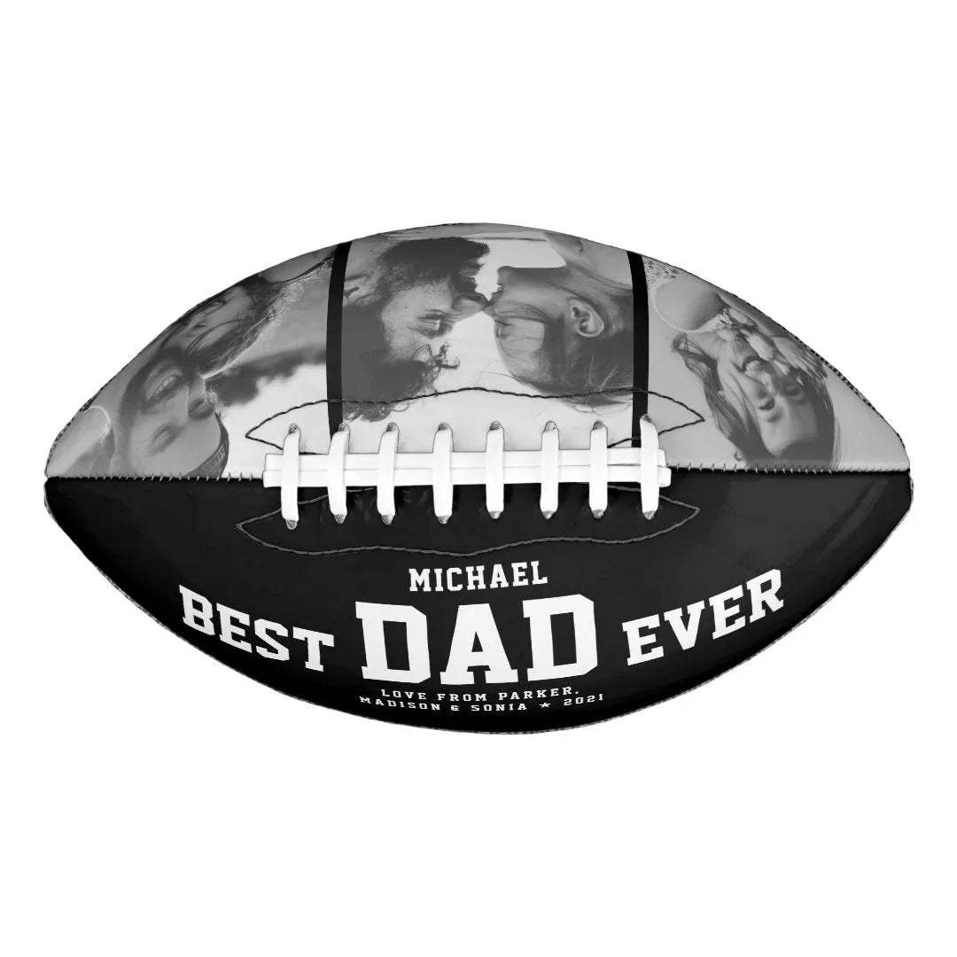 🔥Hot Sale🔥BEST DAD EVER Modern Cool Black and White Football