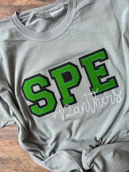 Customized Glitter Campus Team Lettering Embroidered Sweatshirt