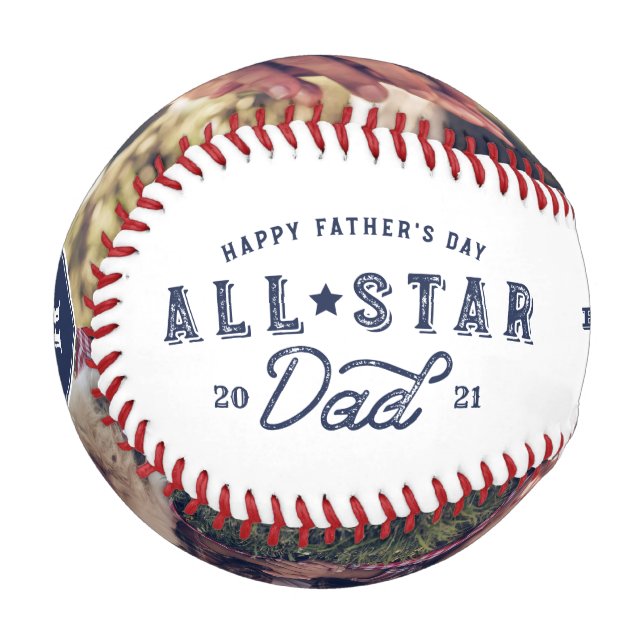 All Star Dad | Happy Father's Day Photo & Monogram Baseball