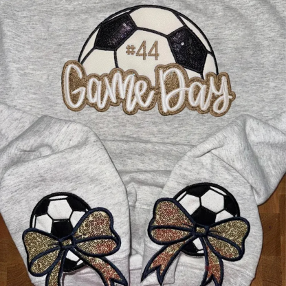 Personalized Soccer Game Day Sweatshirt Sequin Soccer Game Day With Side Bow